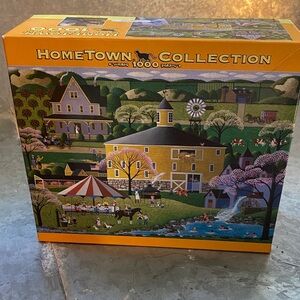 HomeTown Collection 1000-Piece Jigsaw Puzzle - Yellow Barn Scene